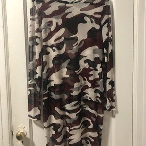 Forever 21 Plus Size Sheer Camo Mini Dress